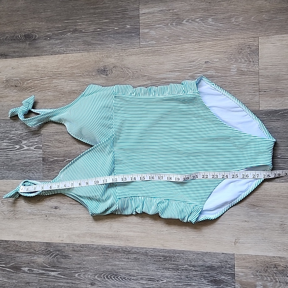 RALPH LAUREN Green Striped One-Piece Swimsuit - Picture 6 of 16